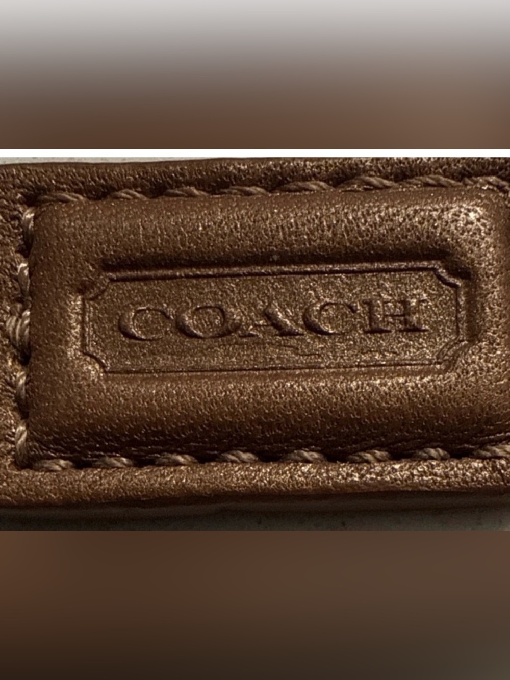 Vintage Coach Metallic Brown Leather Wristlet Clutch with Strap